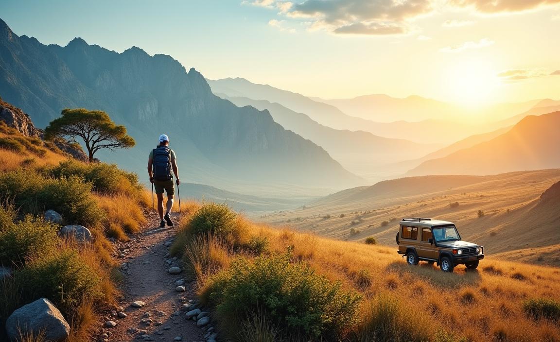 Adventure travel hiking and safari expedition
